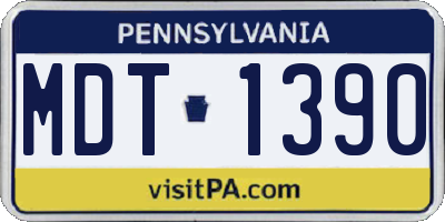 PA license plate MDT1390