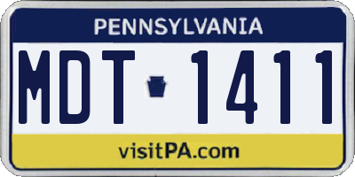 PA license plate MDT1411