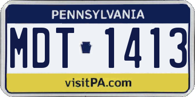 PA license plate MDT1413