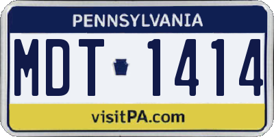 PA license plate MDT1414