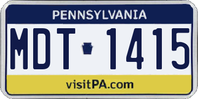 PA license plate MDT1415