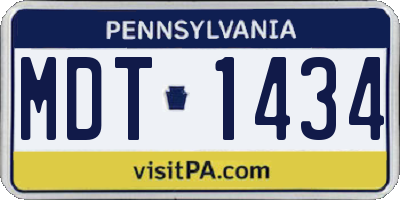 PA license plate MDT1434