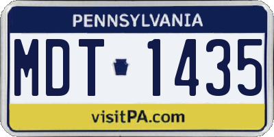 PA license plate MDT1435