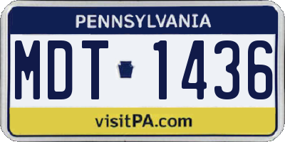 PA license plate MDT1436
