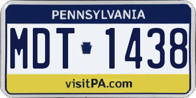PA license plate MDT1438