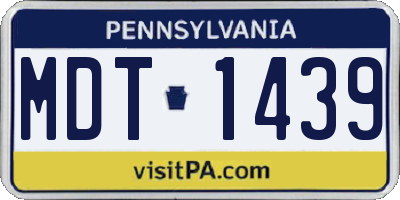 PA license plate MDT1439