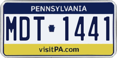 PA license plate MDT1441