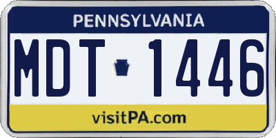 PA license plate MDT1446