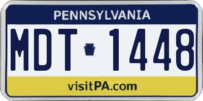 PA license plate MDT1448