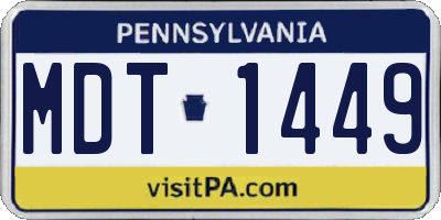 PA license plate MDT1449
