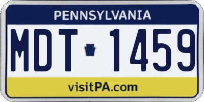 PA license plate MDT1459