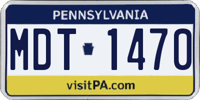 PA license plate MDT1470