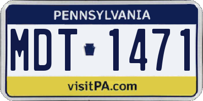 PA license plate MDT1471