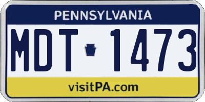 PA license plate MDT1473
