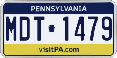 PA license plate MDT1479