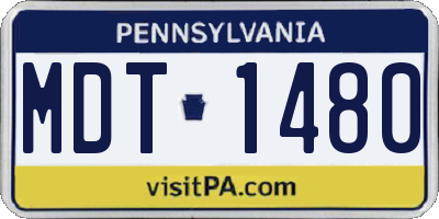 PA license plate MDT1480