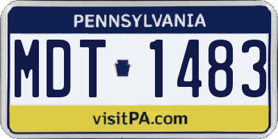PA license plate MDT1483