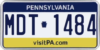 PA license plate MDT1484