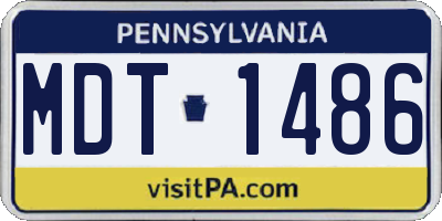 PA license plate MDT1486