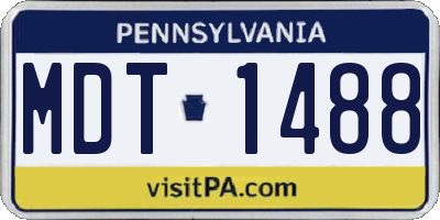 PA license plate MDT1488