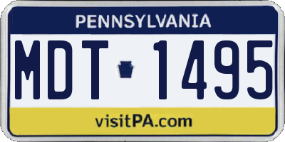 PA license plate MDT1495
