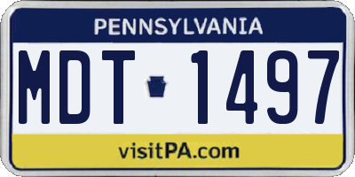PA license plate MDT1497