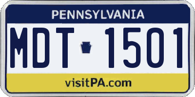 PA license plate MDT1501