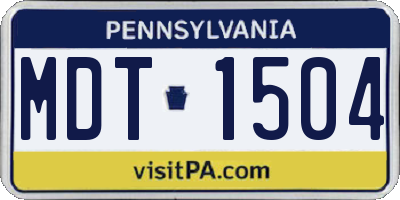 PA license plate MDT1504