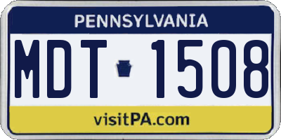 PA license plate MDT1508