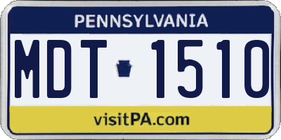 PA license plate MDT1510