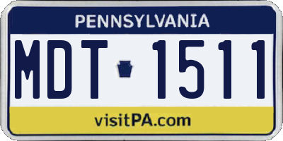PA license plate MDT1511