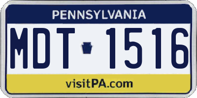 PA license plate MDT1516