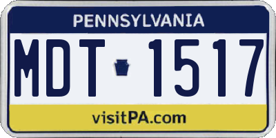 PA license plate MDT1517