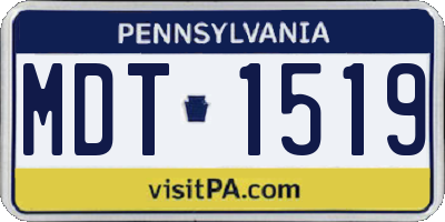 PA license plate MDT1519