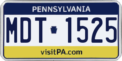PA license plate MDT1525