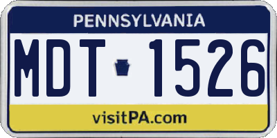 PA license plate MDT1526