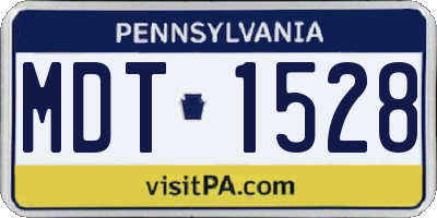 PA license plate MDT1528