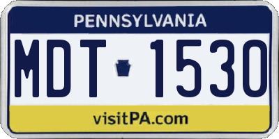 PA license plate MDT1530