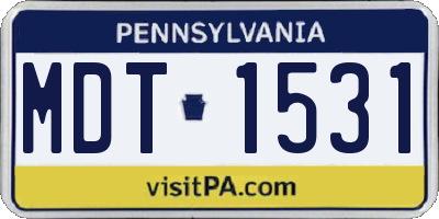 PA license plate MDT1531