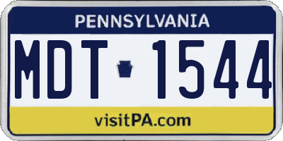 PA license plate MDT1544