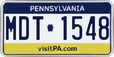 PA license plate MDT1548