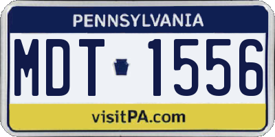 PA license plate MDT1556