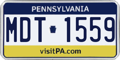 PA license plate MDT1559