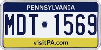 PA license plate MDT1569