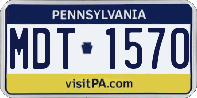 PA license plate MDT1570