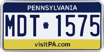 PA license plate MDT1575