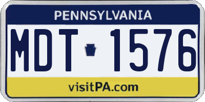 PA license plate MDT1576