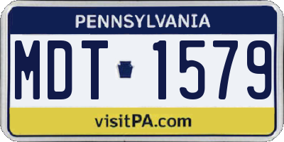 PA license plate MDT1579