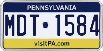 PA license plate MDT1584