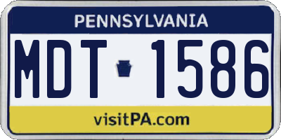 PA license plate MDT1586